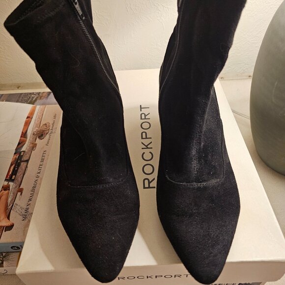 Rockport Kimly Stretch Bootie Black Suede 8M - Picture 2 of 4